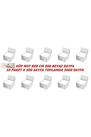 8X8 CM UMUR KÜP NOT 500 SAYFA X 10 PAKET TOPLAM 5000 SAYFA