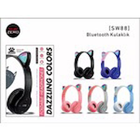 Subzero SW88 Renkli Katlanabilir Bluetooth Kedicik Kulaklık