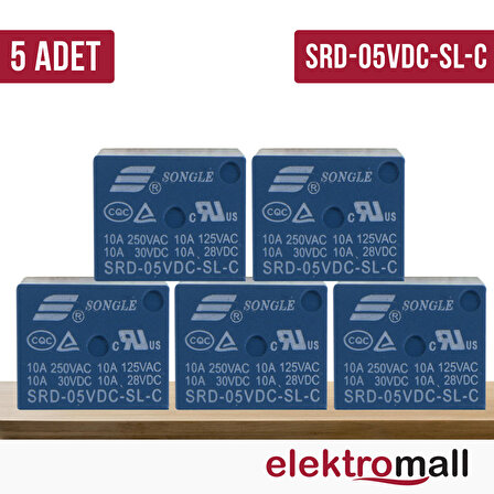 SRD-05VDC-SL-C - 5V ROLE 10A 5PİN (5 Adet)