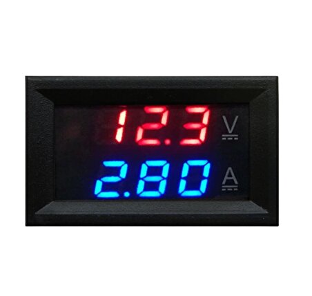 Dijital Voltmetre ve Ampermetre DC 0-100V 10A