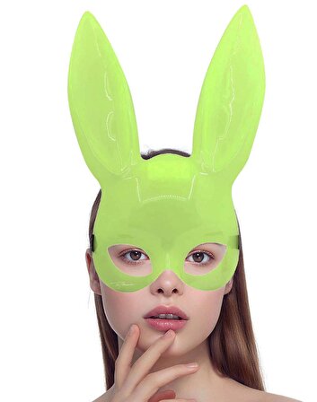 Karanlıkta Yanan Glow Floresan Tavşan Maskesi 32x22 cm