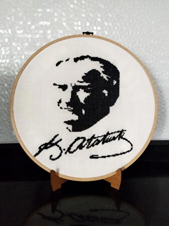 Atatürk Kanaviçe Kasnak Pano
