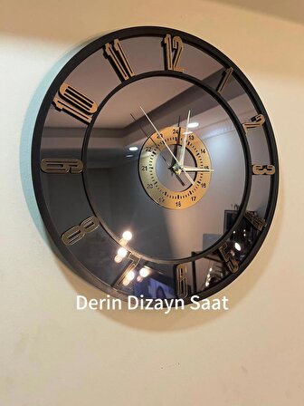 Gerçek Cam Ayna Duvar Saati 40cm