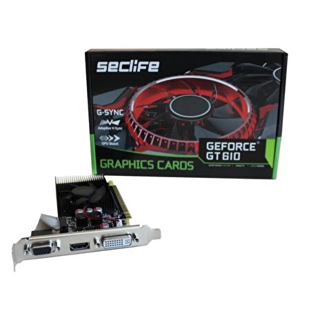 Seclife 2GB Geforce GT610 DDR3 64Bit DVI HDMI VGA LP