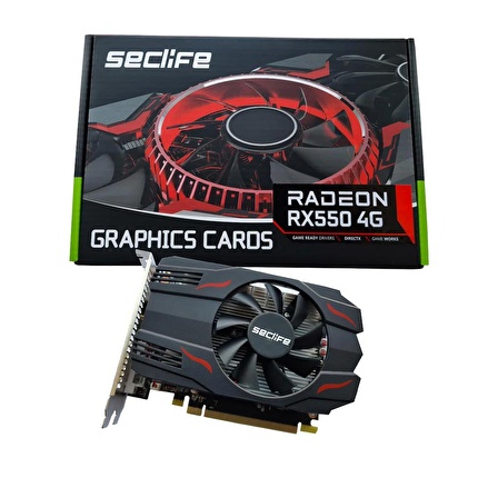 Seclife 4GB Radeon RX 550 GDDR5 128Bit DVI HDMI DP Fan