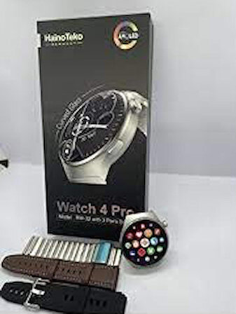 Haino Teko Watch 4 Pro ( RW32 Curved Amoled Ekran ) GÜMÜŞ RENK- 3 Kordon Akıllı Saat