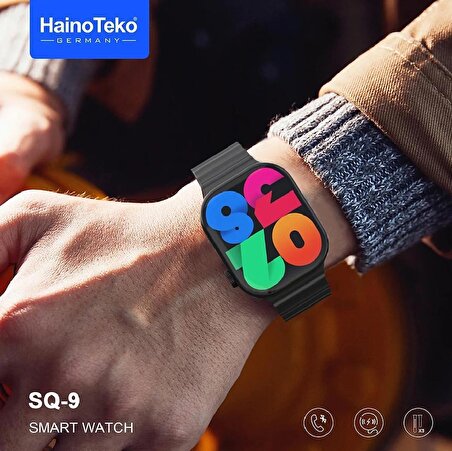 Haino Teko  SQ-9 Amoled Ekran 3 Kordonlu Akıllı Saat BİLEKLİK Hediyeli Akıllı Saat