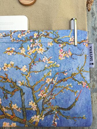 Askılı Kitap / Tablet / Ebook Çantası - Kılıfı (Badem Ağacı , Van Gogh )