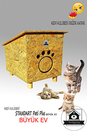 Kedigram Kedi Kulübesi Su Geçirmez Tek Katlı Açılır Kapaklı Kedi Evi Açık Kahverengi 