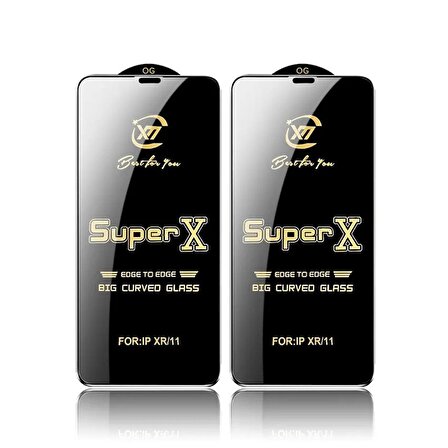 Iphone 11 Pro Max Super X Kavisli Ekran Koruyucu Kırılmaz Cam Ultra Kalınlık 0.4mm