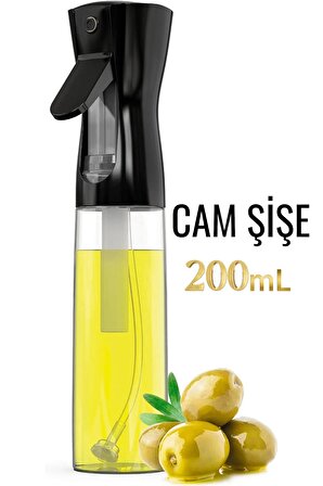 Sprey Yağdanlık Sıvı Yağ Spreyi Cam Şişe Zeytinyağı İçin Uygun Tasarruf Sağlayan Özel Mekanizma 220 ml