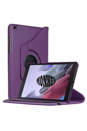 Monker Samsung Galaxy Tab A7 Lite T220 Uyumlu Mor 8.7 inç Tablet Kılıfı Dönebilen Standlı Suni Deri