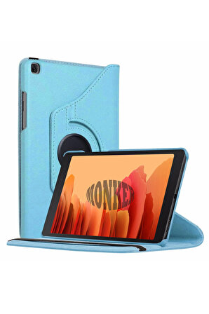 Monker Samsung Galaxy Tab A7 T500 Uyumlu Mavi 10.4 inç Tablet Kılıfı Dönebilen Standlı Suni Deri