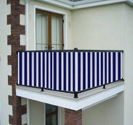 Ceylan Home Balkon Demiri Perdesi Bağcıklı Her Ölçüde Özel Dikim Mavi 