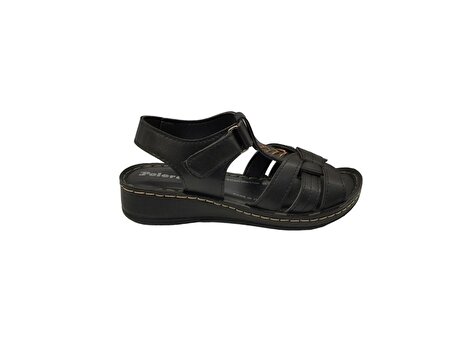 Polero 14825Z Ortopedik Cırtlı 3 cm Topuk Boyu Günlük Kadın Sandalet Ayakkabı