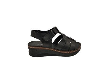 Polero 47665Z Ortopedik Cırtlı 5 cm Topuk Boyu Günlük Kadın Sandalet Ayakkabı