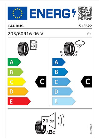 Taurus 205/60 R16 96V High Performance Binek Yaz Lastiği Üretim 2024
