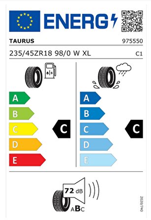 Taurus 235/45 R18 98W XL Ultra High Performance Yaz Lastiği Üretim 2024