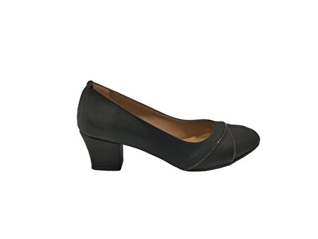 Ventes 1838629Z Yuvarlak Burun Taşlı 5 cm Kalın Topuk Günlük Kadın Topuklu Ayakkabı