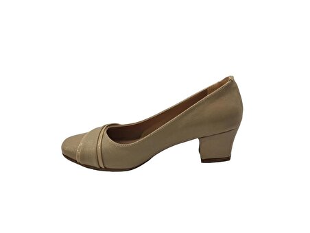Ventes 1838675Z Yuvarlak Burun Toka Detaylı 5 cm Kalın Topuk Günlük Kadın Topuklu Ayakkabı