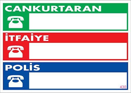 Acil Durum Telefon Levhası 25x35 KOD:430