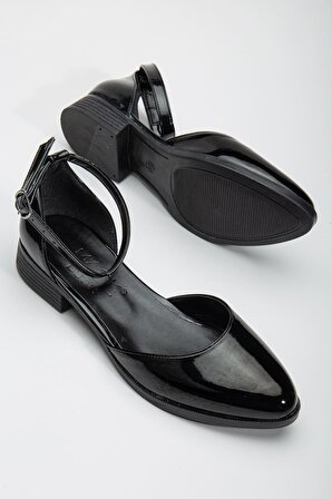 Tilda Kısa Topuk  Rugan Ayakkabı Siyah