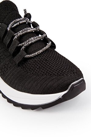 Tegan Kadın Spor Ayakkabı Sneakers Triko Taşlı Bağcıklı Günlük