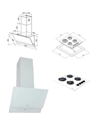 Teka - Chef 6 Premium Ankastre Beyaz Set ( Atv 60 Beyaz - Gbe 64002 Kbc Wh - HAK627 Wh )