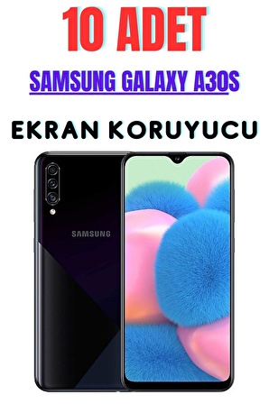 Samsung Galaxy A30s 9D Kırılmaz Cam Ekran Koruyucu, Siyah Renk, Ultra Darbe Emici ( 10 Adet )