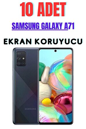 Samsung Galaxy A71 9D Kırılmaz Cam Ekran Koruyucu, Siyah Renk, Ultra Darbe Emici ( 10 Adet )