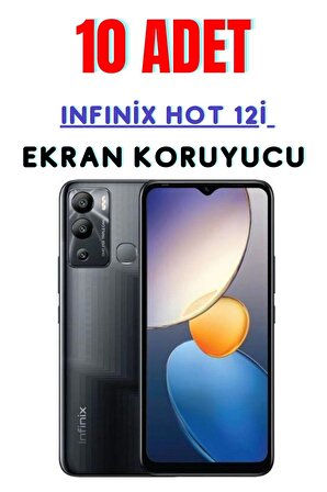 Infinix Hot 12i Temperli Cam Ekran Koruyucu Süper Ekonomik Paket ( 10 Adet )