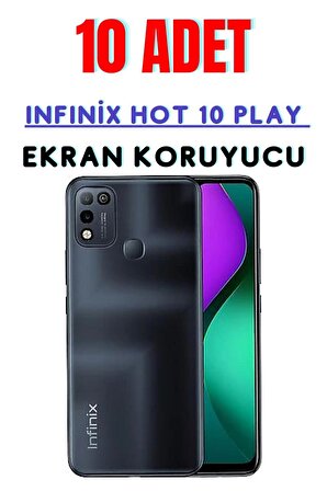 Infinİx Hot 10 Play Temperli Cam Ekran Koruyucu Süper Ekonomik Paket ( 10 Adet )