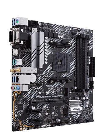 PRIME B550M-A WIFI II AMD B550 AM4 DDR4 4866 HDMI DVI VGA ÇİFT M2 USB3.2 AX WİFİ + BT ARGB MATX PCIE 4.0 ECC RAM DESTEĞİ