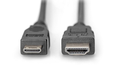 AK-330106-020-S HDMI Highspeed Bağlantı Kablosu (HDMI 1.3), 1080p, HDMI Tip C (mini) Erkek - HDMI Tip A Erkek, 2 metre, CU, AWG30, 2 x zırhlı, UL, altın kaplama, siyah renk