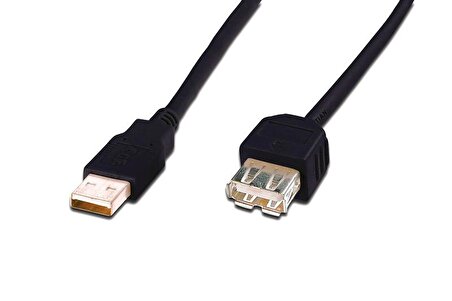 USB 2.0 uzatma kablosu, Tip A M/F, 3.0m, USB 2.0 uyumlu, bl AK-300202-030-S