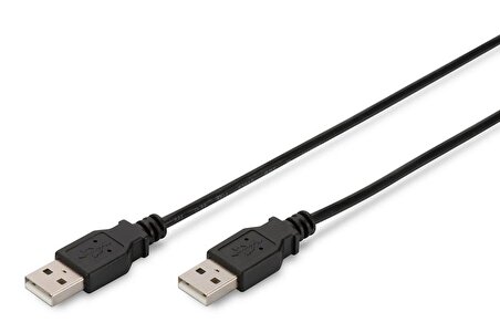 USB 2.0 bağlantı kablosu, tip A M/M, 1.0m, USB 2.0 uyumlu, bl AK-300101-010-S