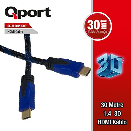 Q-HDMI30 to HDMI30 1.4 3D 30METRE ALTIN UÇLU KABLO