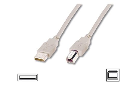 AK-300105-050-E USB 2.0 Bağlantı Kablosu, Tip A Erkek-Tip B Erkek, 5 metre, AWG 28, US