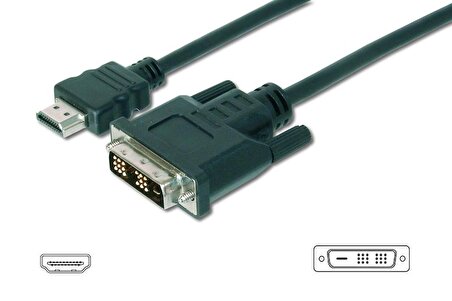 HDMI adaptör kablosu, Tip A-DVI (18+1) M/M, 5,0m, Full HD, bl AK-330300-050-S