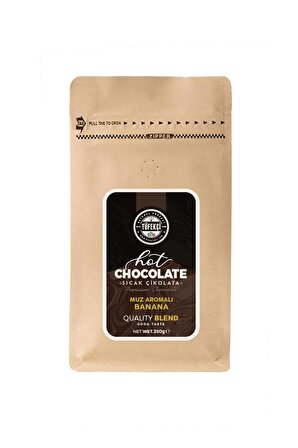 Muz Aromalı Sıcak Çikolata Gerçek Şeker Yüksek Kakao 10 Bardak 250 gr