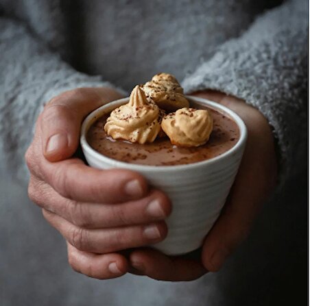 Muz Aromalı Sıcak Çikolata Gerçek Şeker Yüksek Kakao 10 Bardak 250 gr