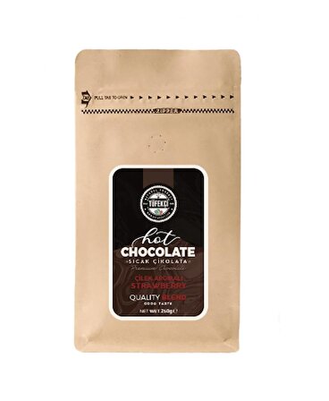Çilek Aromalı Sıcak Çikolata Gerçek Şeker Yüksek Kakao 10 Bardak 250 gr