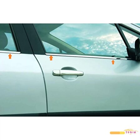 Renault Clio 3 HB 5D 2006-2011 Cam Çıtası 4 Parça Paslanmaz Çelik