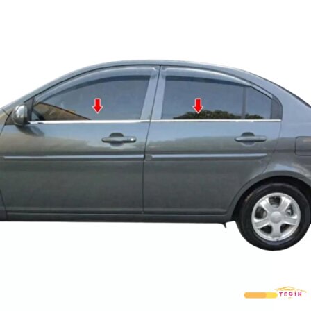 Hyundai Accent Era SD 2005-2011 Cam Çıtası 4 Parça Paslanmaz Çelik