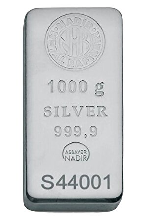 Tuğrul Kuyumculuk Uluslararası Geçerli Sertifikalı Faturalı 1000 gram 999.9 Saf Külçe Gümüş