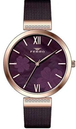Ferro Lacivert Renk Hasır Kordonlu Kadın Kol Saati TH-F21209C-ZC