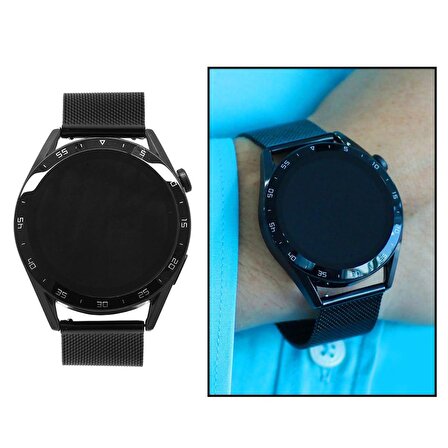 Ferro Siyah Renk Hasır Kordonlu Akıllı Saat TH-FSW1109B-G