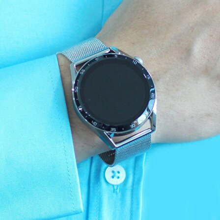 Ferro Gümüş Renk Hasır Kordonlu Akıllı Saat TH-FSW1109C-A