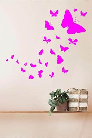 Uçuşan Kelebek Sürüsü Dekoratif Sticker