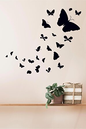 Uçuşan Kelebek Sürüsü Dekoratif Sticker